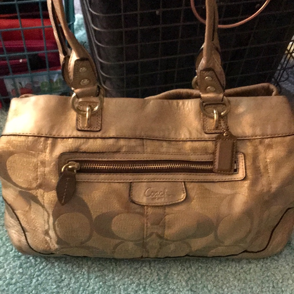 Gold Sparkle Coach Handbag